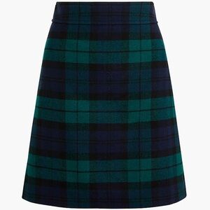 J. Crew Factory Wool-blend mini skirt in Black Watch plaid
